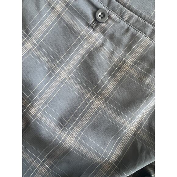 Nike Dri-fit Mens Blue Plaid Preppy Flat Front Chino Golf 10” Shorts Sz 30 - Picture 4 of 6